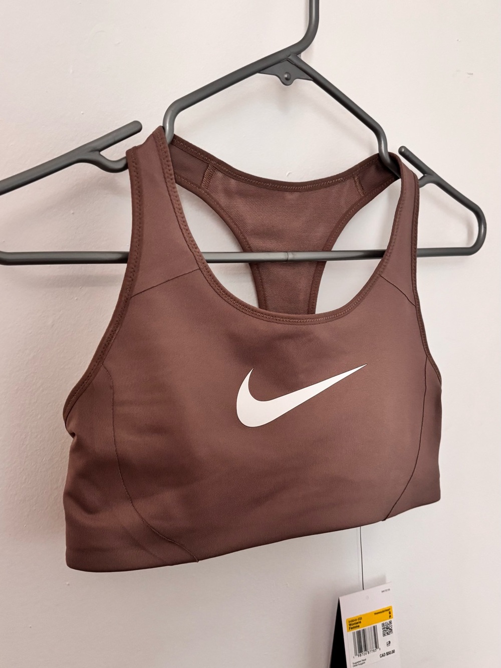 Nike Swoosh Brown Medium Support Sports Bra / Crop Top (Women's Size S) - Picture 4 of 6